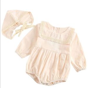 Baby Pilot Cap and Collared Romper Set